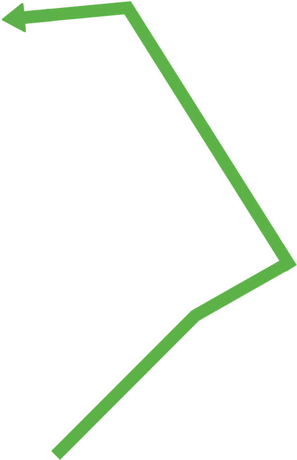 Der Weg von der Strasse zu AZ Folien in einem Pfeil dargestellt